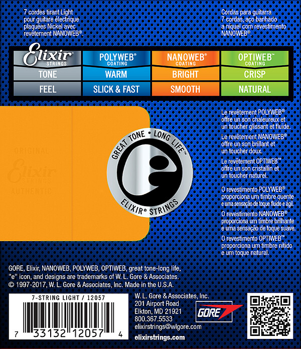 Elixir 12057 7-String Nanoweb Light 010-056