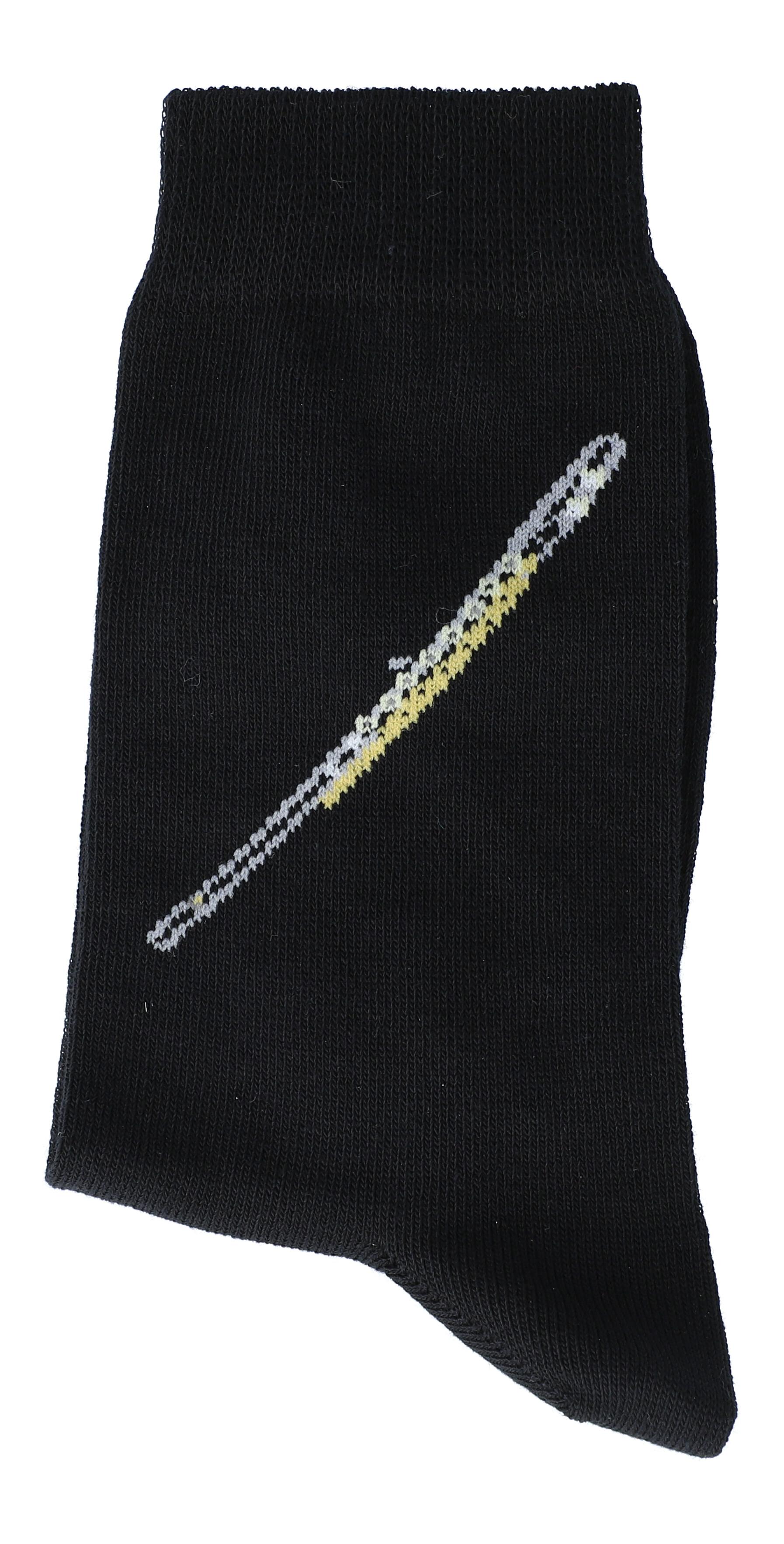 Socken mit Querflöte in schwarz Gr. 39/42