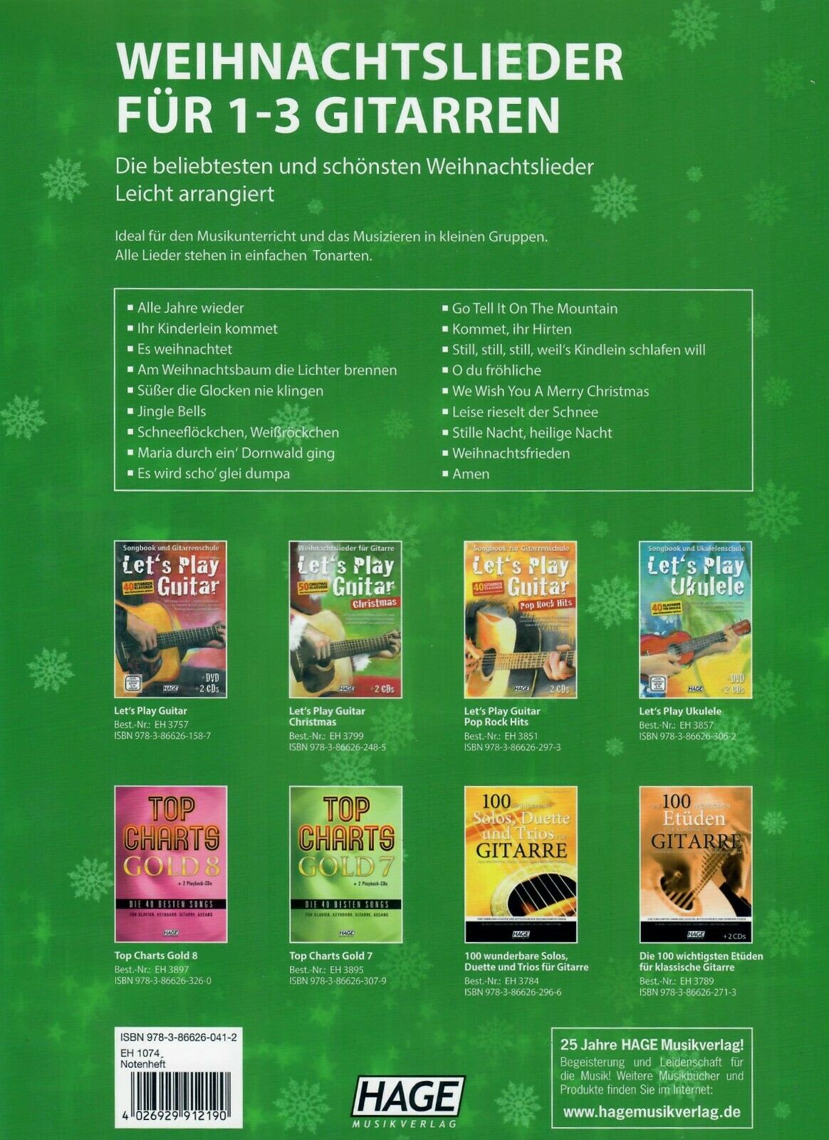 Weihnachtslieder für 1-3 Gitarren
