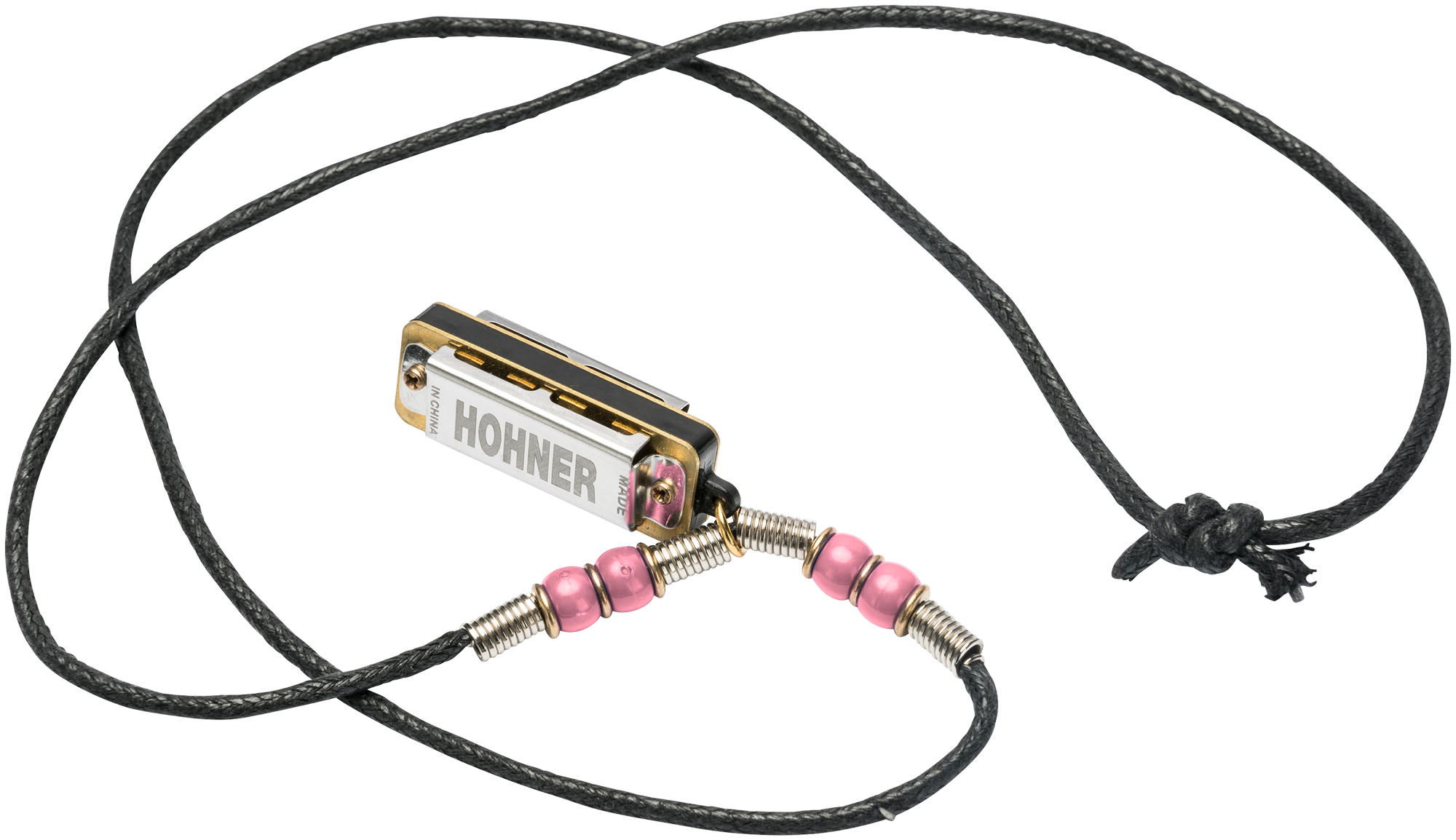 HOHNER Mini Mundharmonika in C mit Halskette, Perlenfarbe wählbar