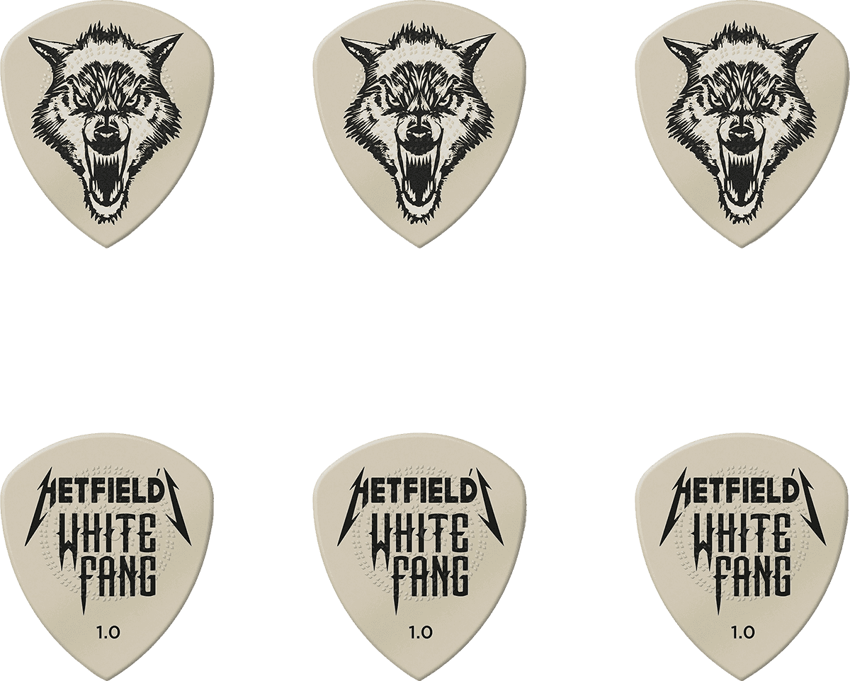 Dunlop Blechbox Hetfield White Fang mit 6 Plektren 1.0 mm