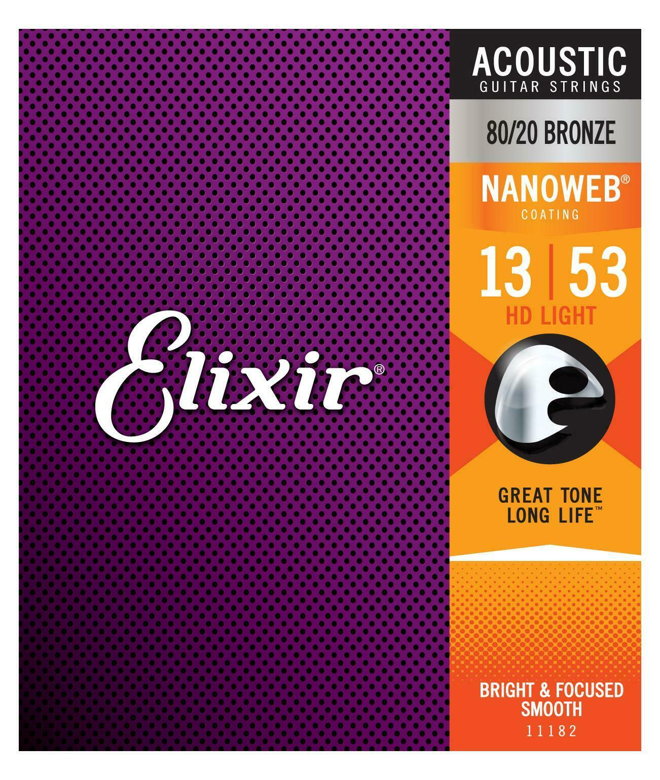 Elixir 11182 Nanoweb HD light Satz Saiten für Westerngitarre
