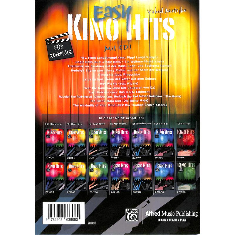 Easy Kino Hits für Querflöte, inkl. CD, V. Matejko