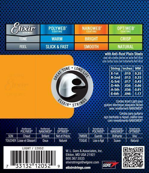 Elixir 12052 Nanoweb light für E-gitarre