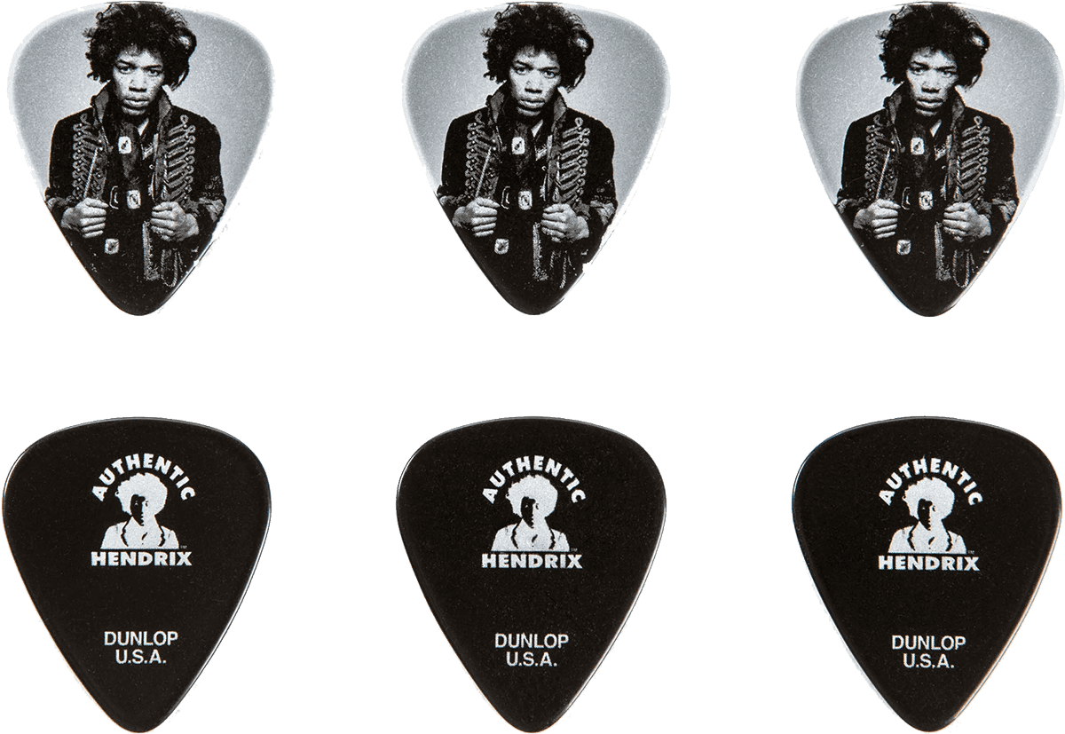 Dunlop Blechbox Jimi Hendrix mit 6 Plektren medium, Signature Picks