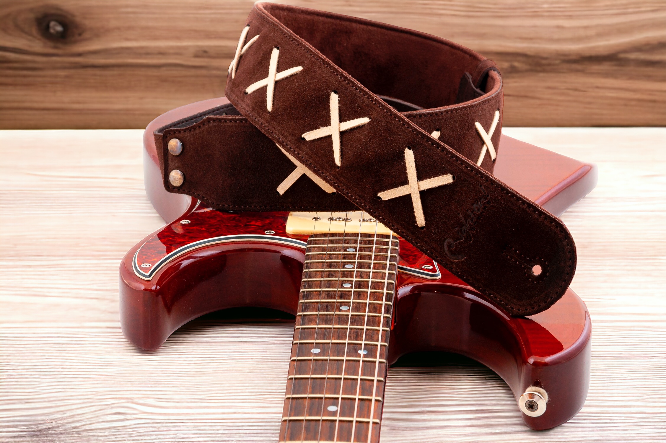 RightOn! Gitarrengurt Special Legend David Gilmour braun
