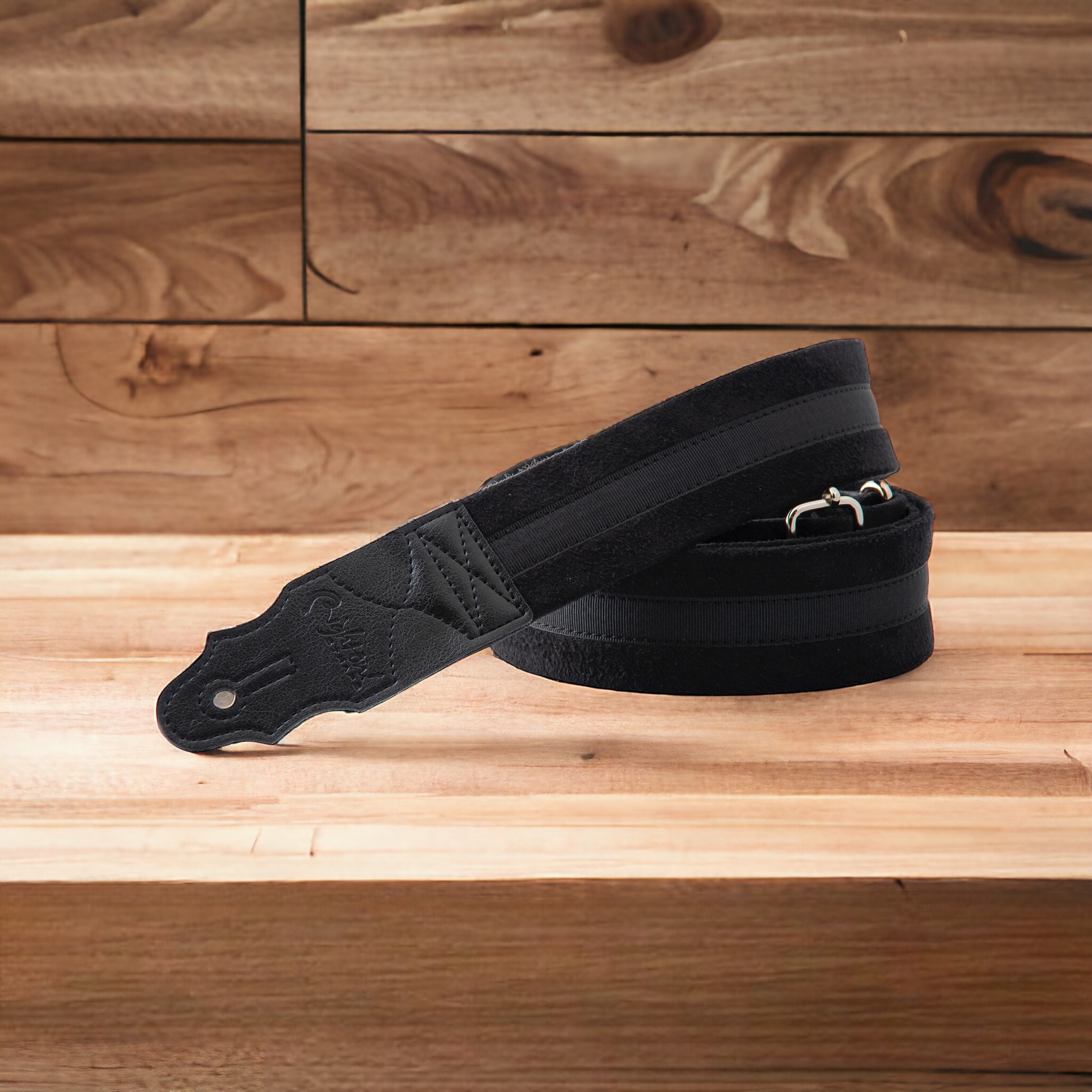 RightOn! Gitarrengurt Standard Plus Plain in schwarz