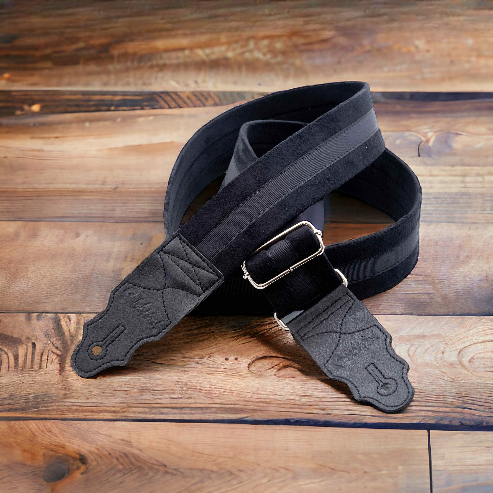 RightOn! Gitarrengurt Standard Plus Plain in schwarz
