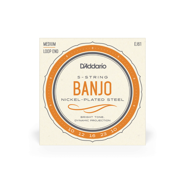 Daddario EJ61 Satz Saiten für 5-String Banjo Medium Loop End 10-12-16-23-10