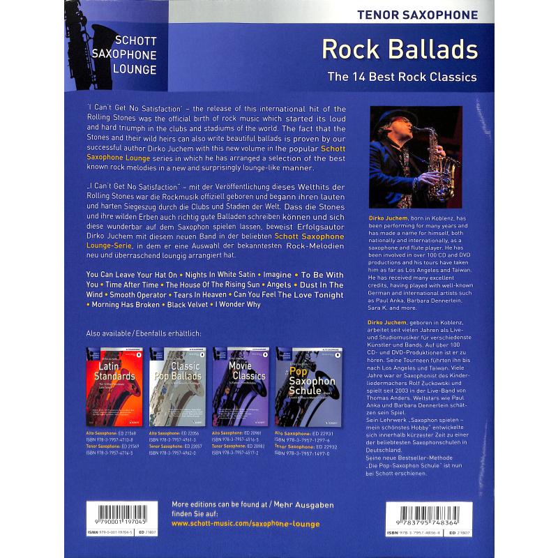 Rock Ballads für Tenor Saxophon, D. Juchem 