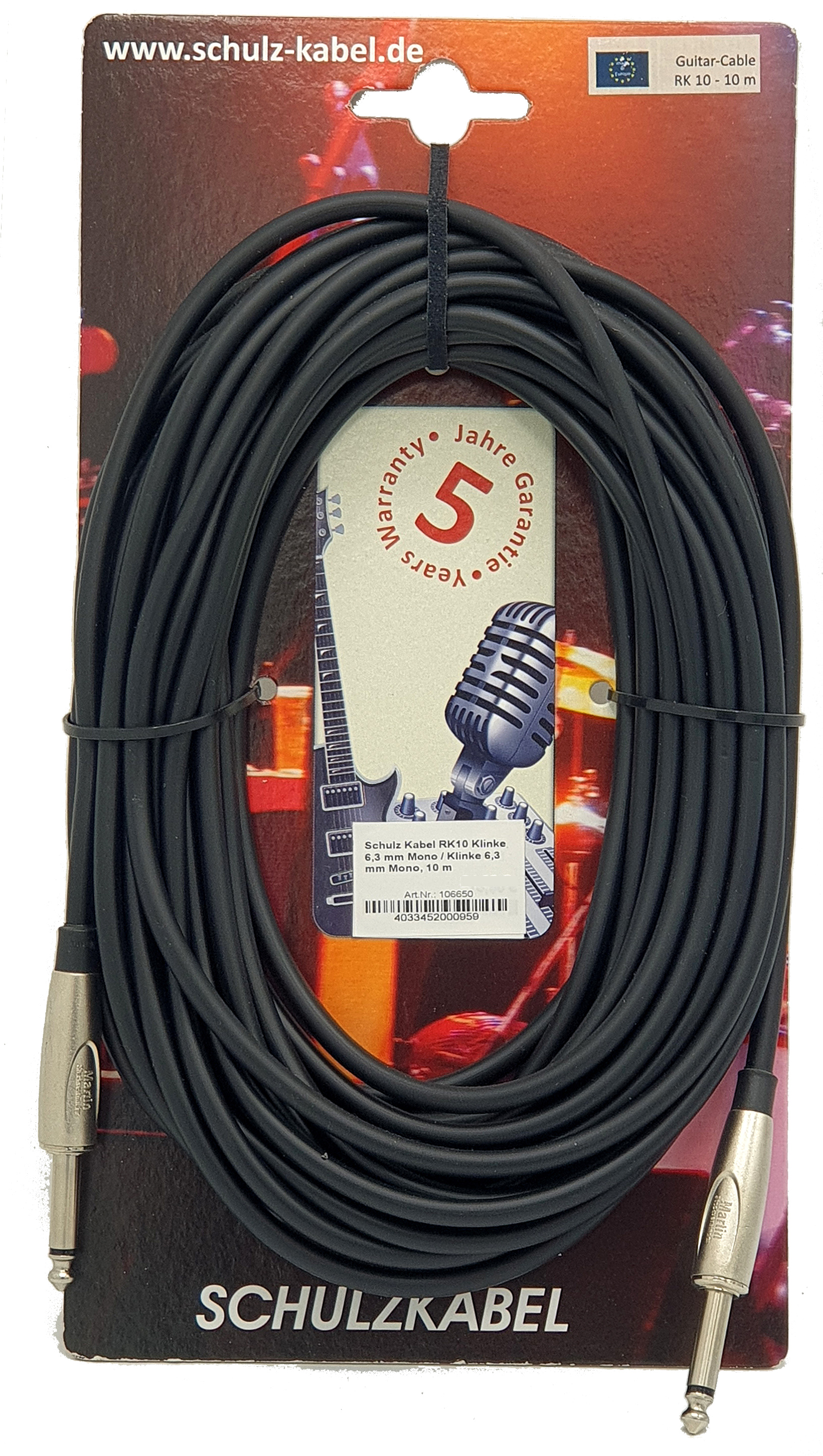 Schulz Kabel RK Klinke 6,3 mm Mono / Klinke 6,3 mm Mono