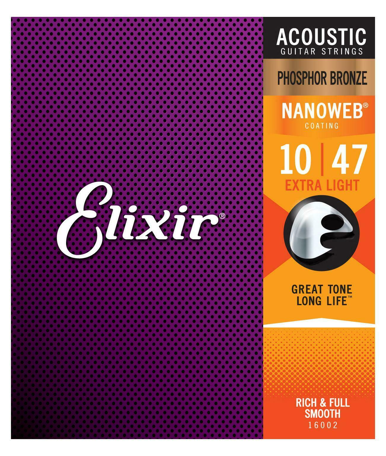 Elixir 16002 Nanoweb extra light Satz Saiten für Westerngitarre