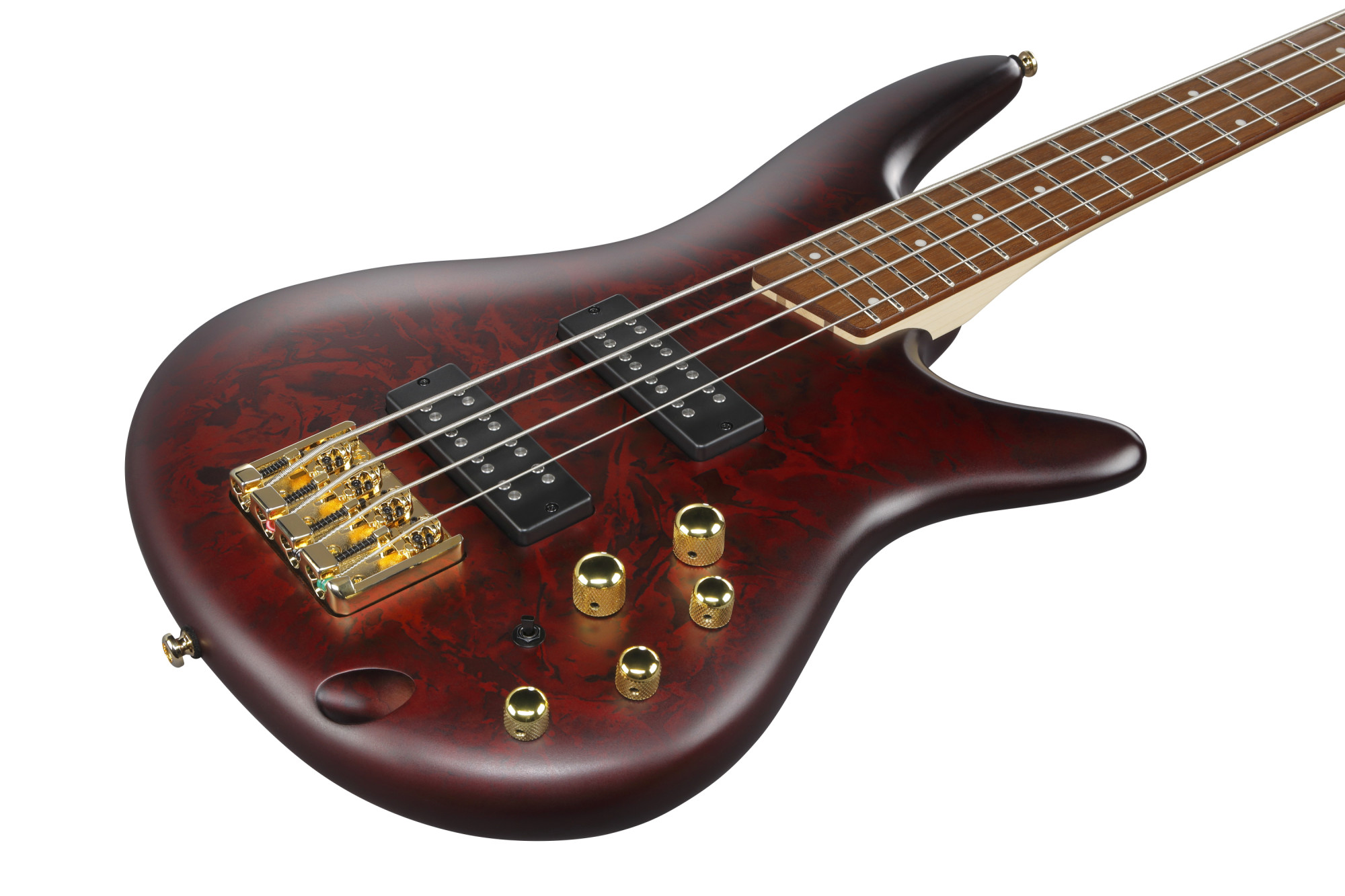 Ibanez SR300EDXWZM E-Bass 4-saitig Wine Red Frozen Matt, goldene Mechaniken 