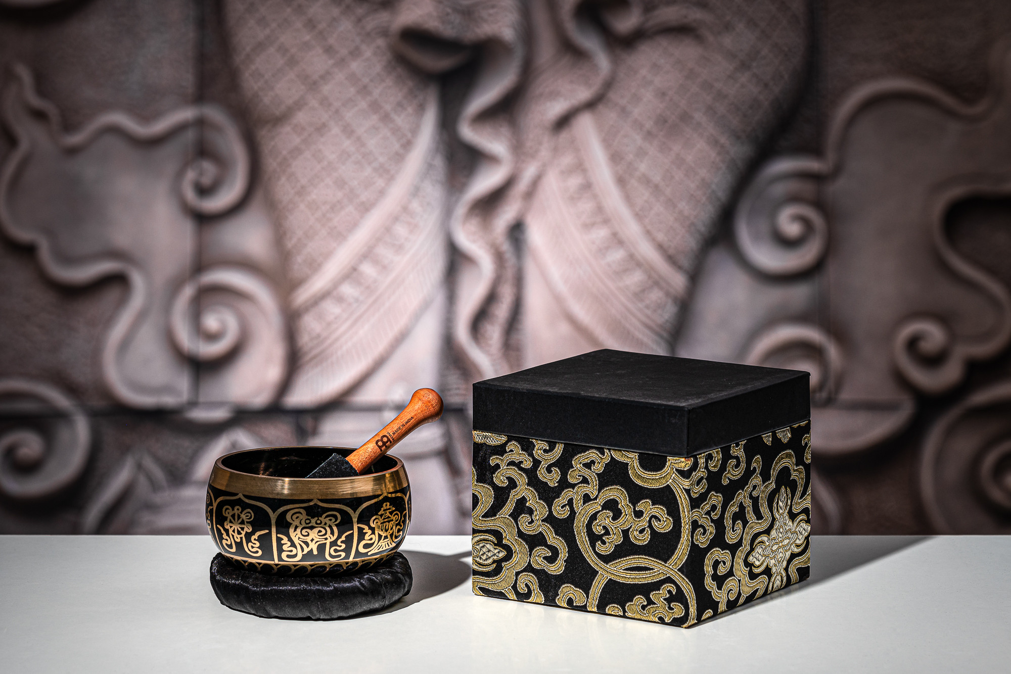 Meinl SBOR400 Klangschale Ornamental Series Singing Bowl 10 cm inkl. Box schwarz