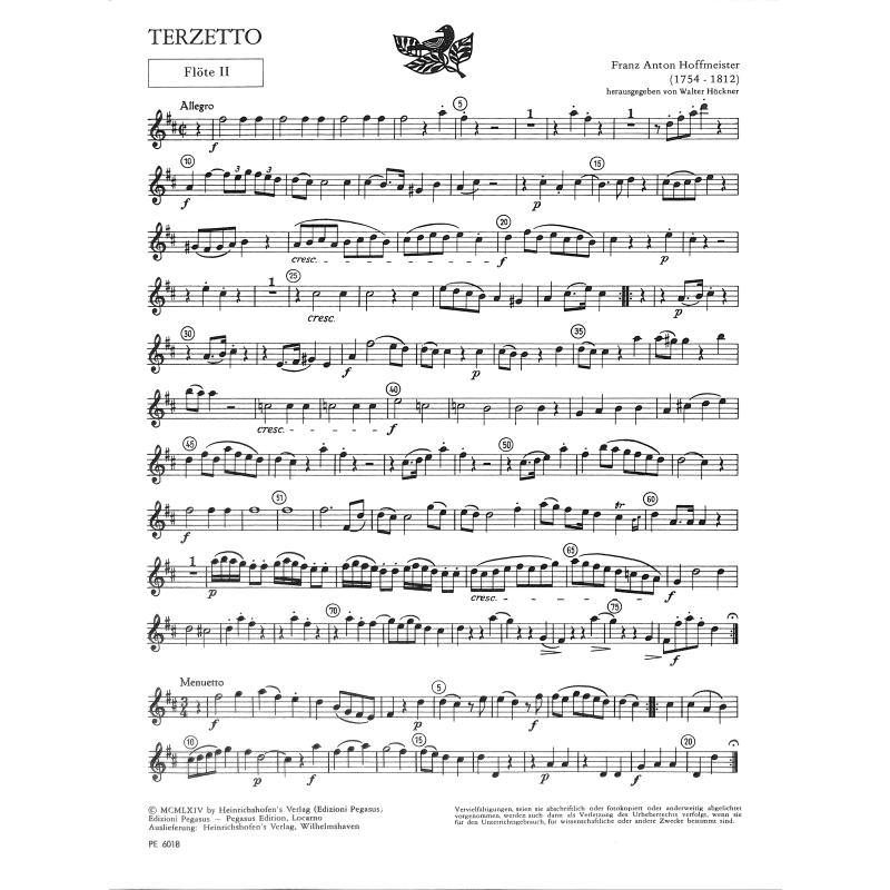 Terzetto für drei Flöten - F. A. Hoffmeister
