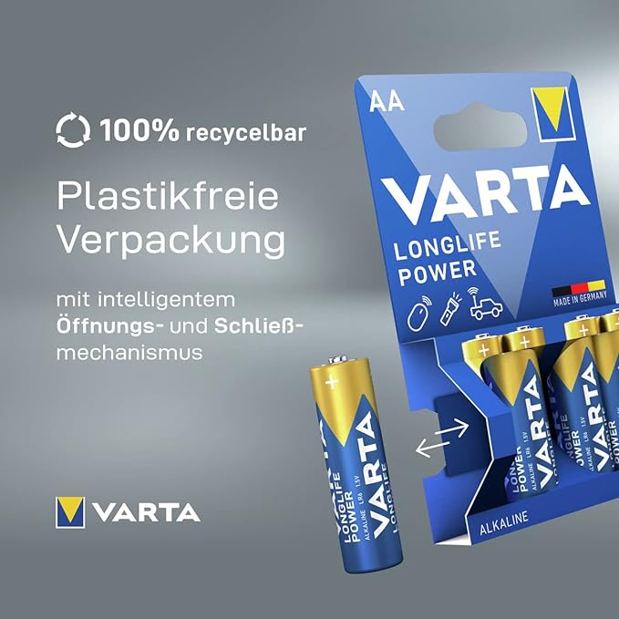 Varta Packung Batterien AA Long Life (4 Stück)