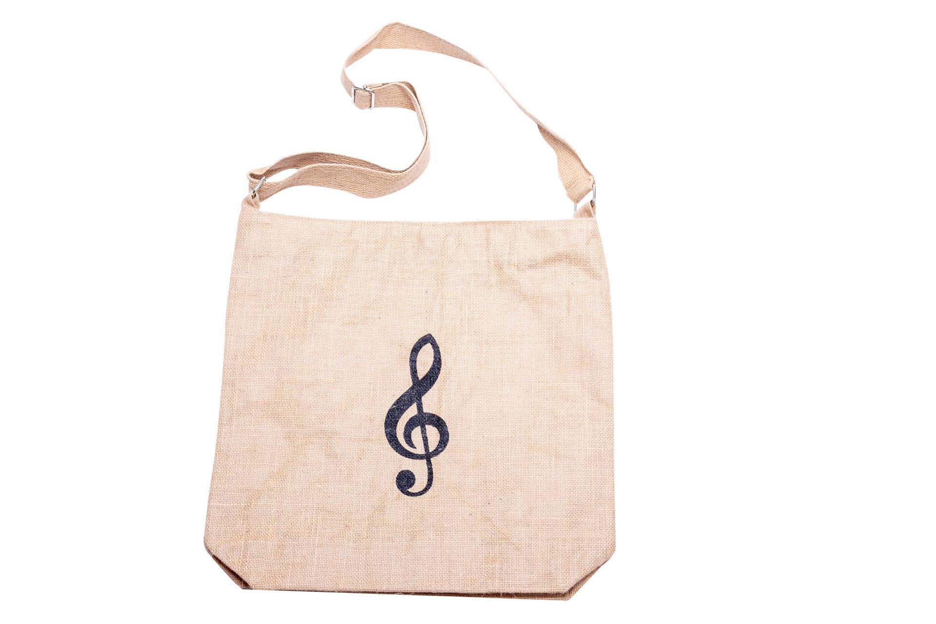Jute Tasche natur mit Violinschlüssel