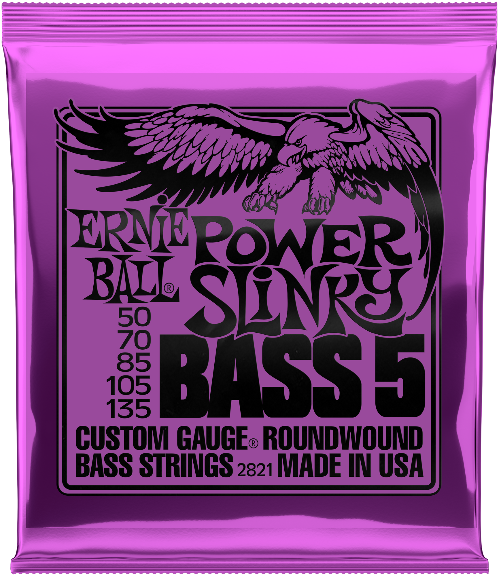 Ernie Ball - Power Slinky - 050-135 - Satz Saiten für Bass - 5 Saiter