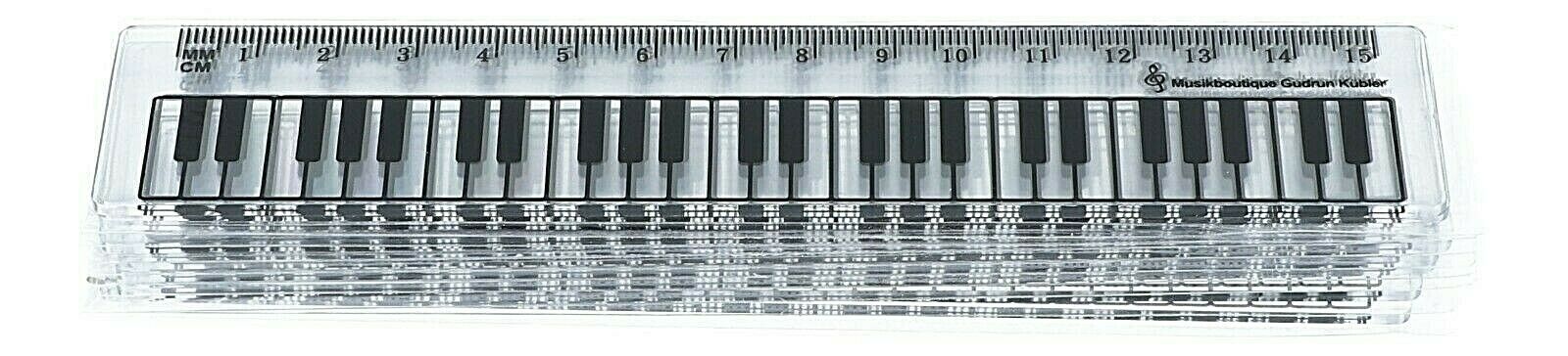 Lineal "Keyboard" 15 cm transparent