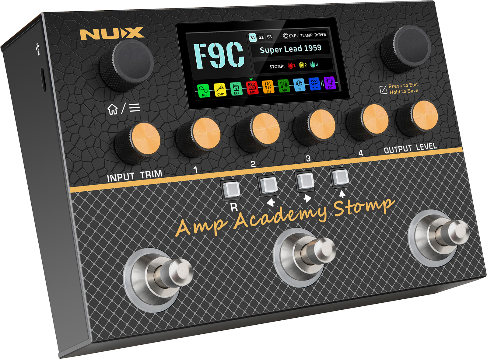 NUX Amp Academy Stomp Preamp und Power Amp Konfiguration