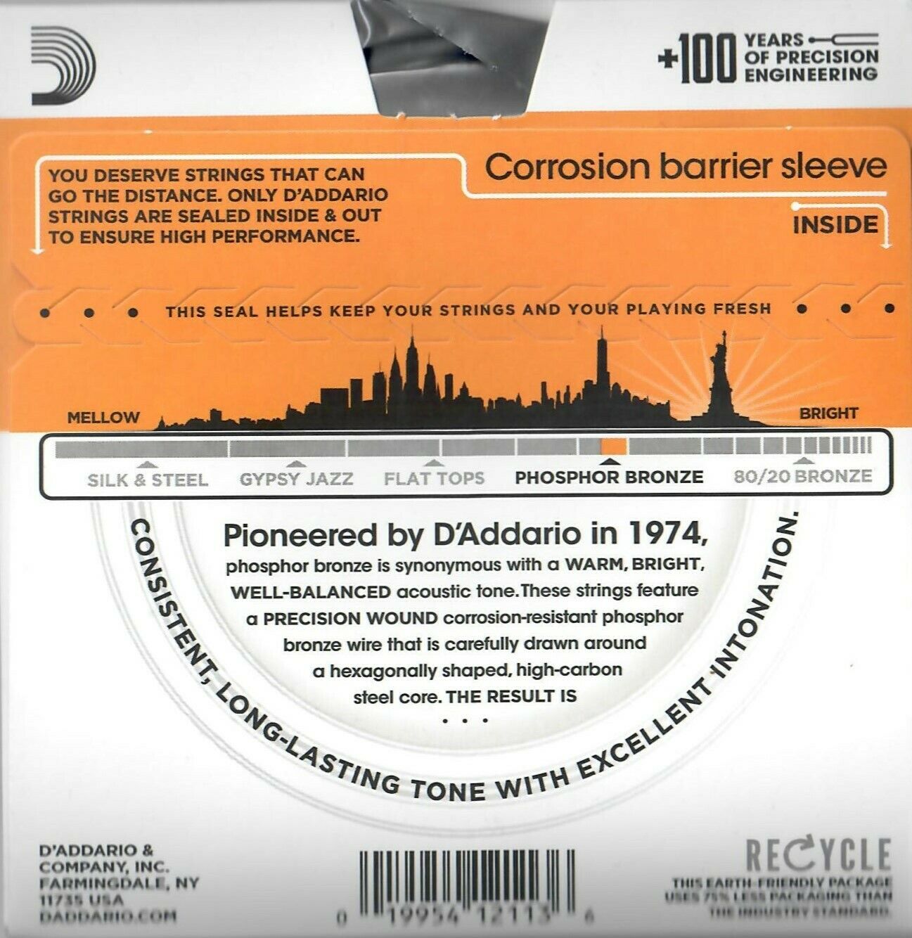 D'addario EJ15 Phosphor Bronze extra light für Westerngitarre Satz Saiten