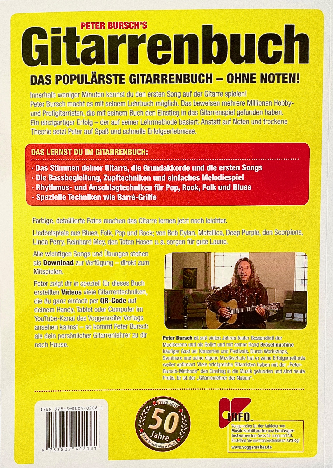 Peter Bursch Gitarrenbuch 1 inkl. Online Audio und Video