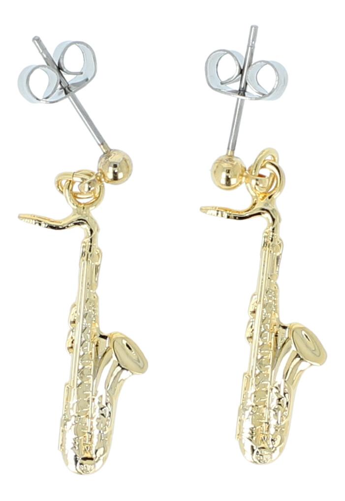 Ohrstecker mit Saxophon goldplated