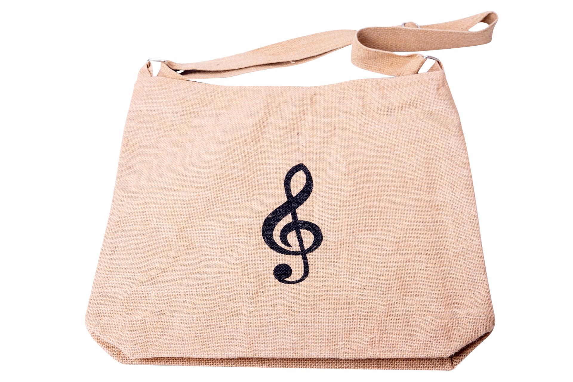 Jute Tasche natur mit Violinschlüssel