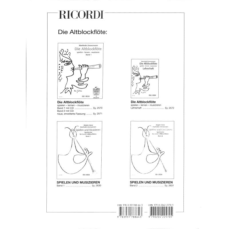 Die Altblockflöte Bd. 1 inkl. CD, M. Zimmermann
