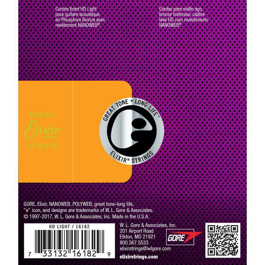 Elixir 16182 Nanoweb HD light Satz Saiten für Westerngitarre