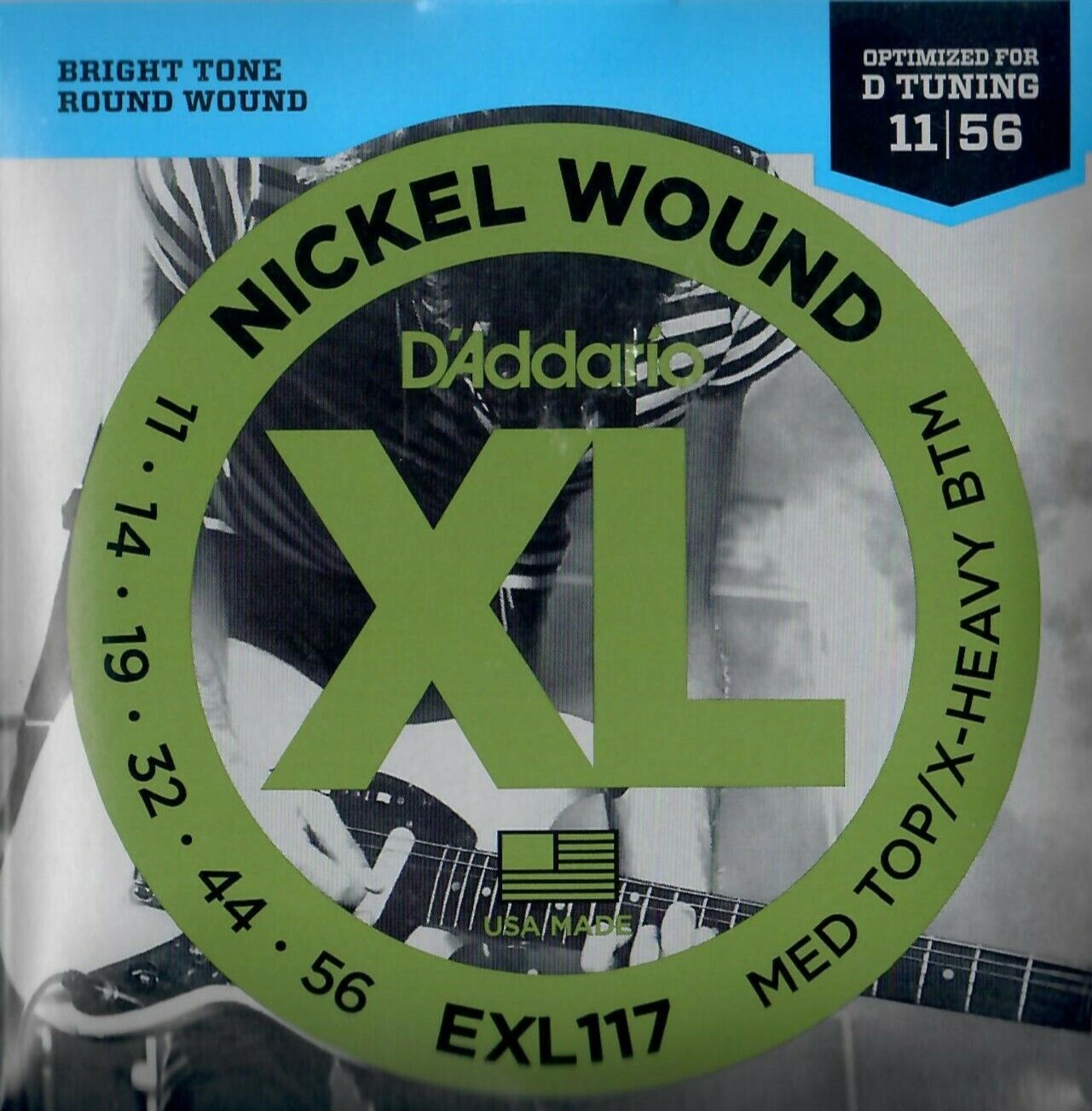 D'addario EXL117 Nickel wound Medium Top/ Heavy BottomSatz Saitenfür E-Gitarre