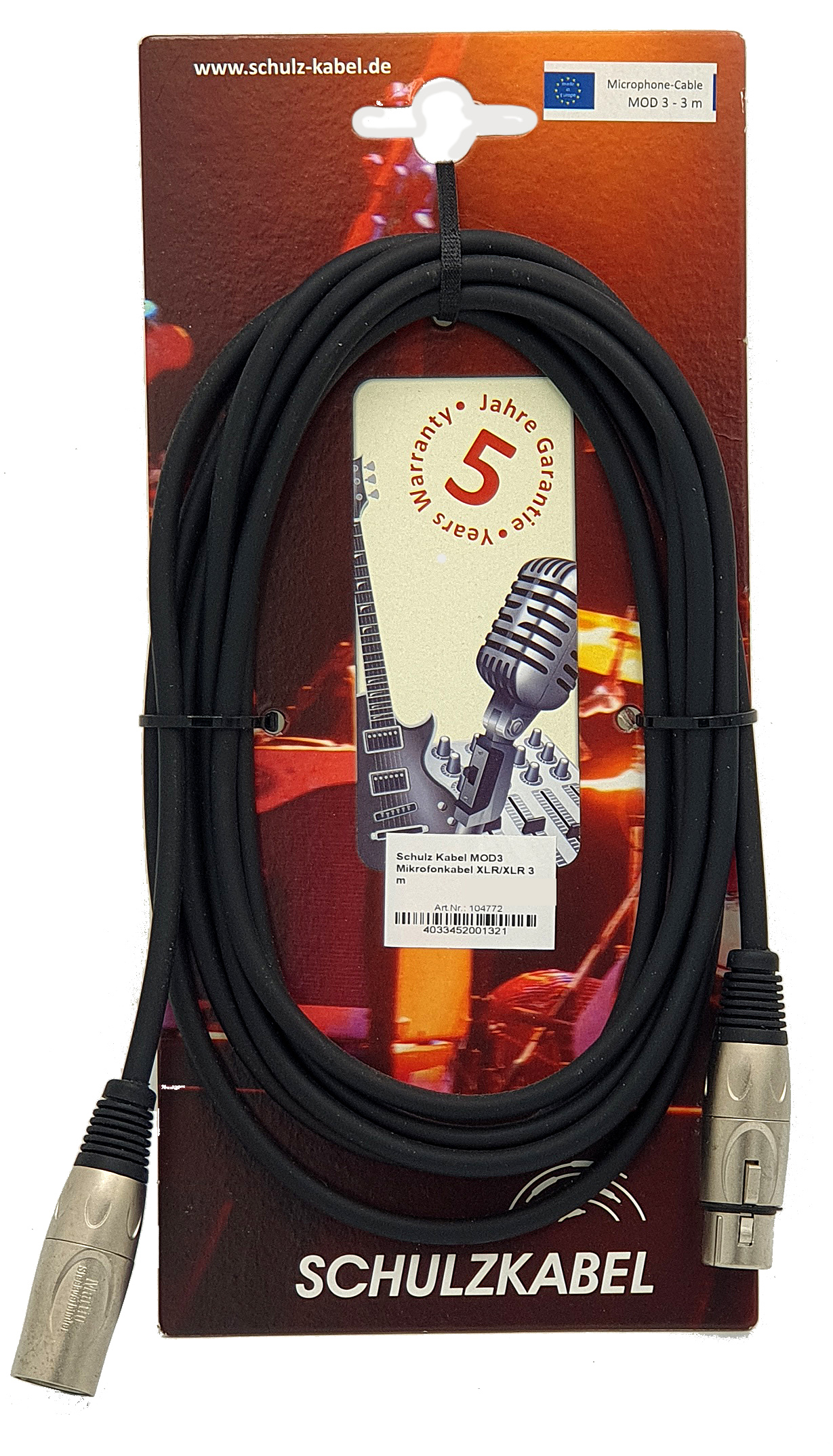 Schulz Kabel MOD Mikrofonkabel XLR / XLR - verschiedene Längen wählbar