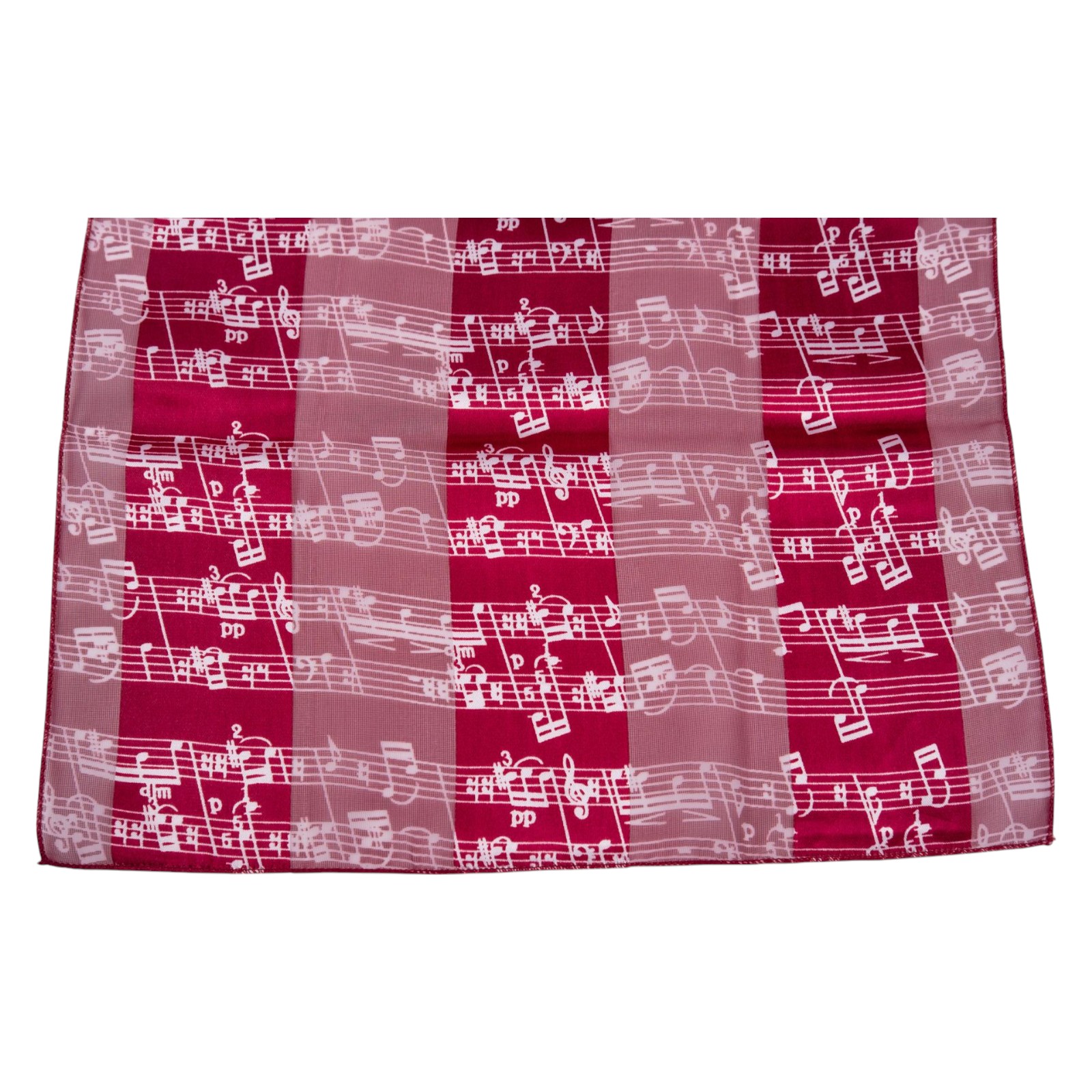 Kübler Notenlinien-Schal rot aus Polyester/Satin