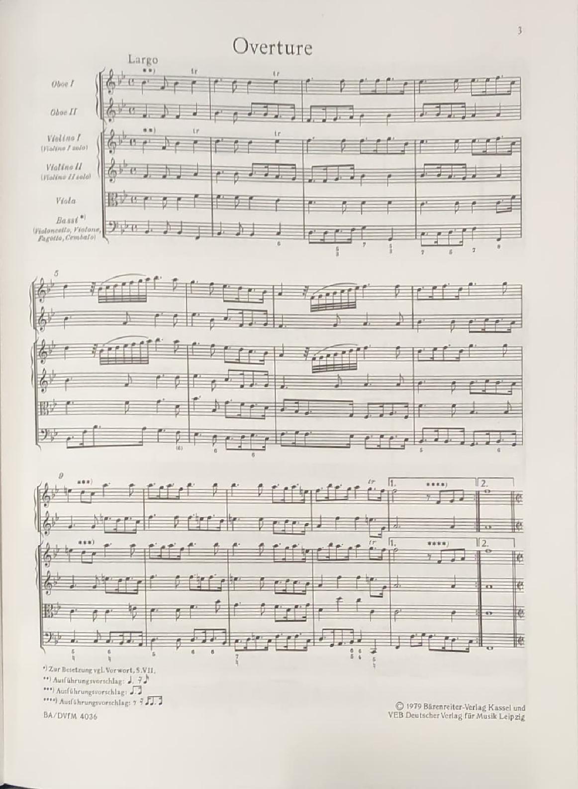 Sechs einzeln überlieferte Instrumentalwerke von Händel