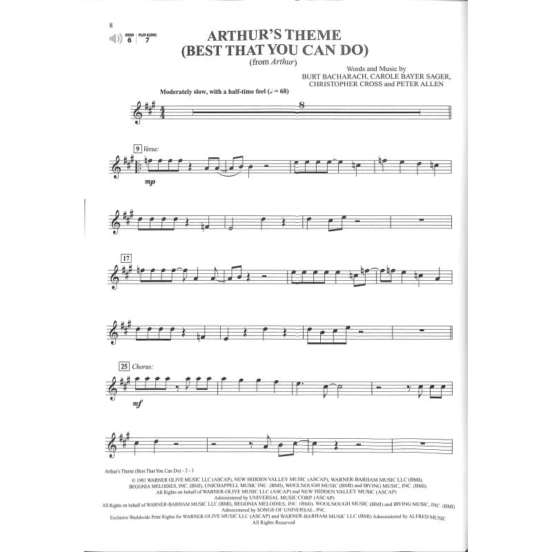 Top Hits from TV, Movies & Musicals f. Altsaxophon inkl. Online Audio