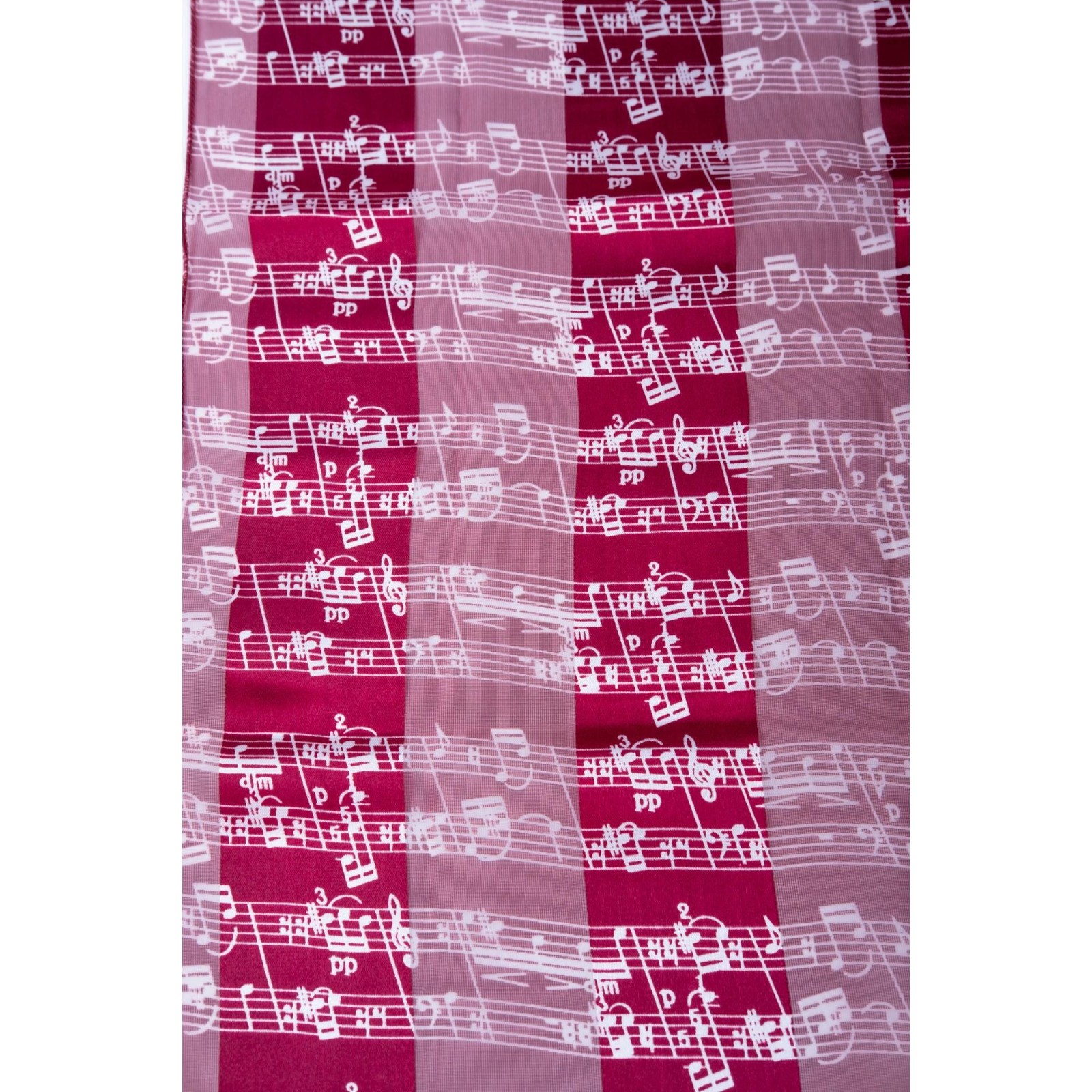 Kübler Notenlinien-Schal rot aus Polyester/Satin