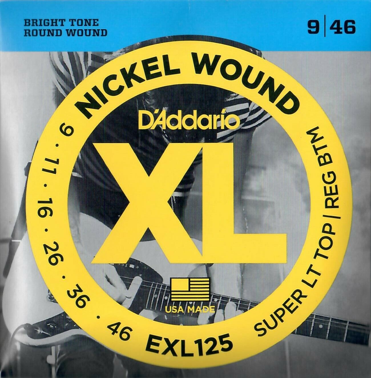 D'addario EXL125 Nickel wound super light Top/ regular Bottom Satz Saiten für E-