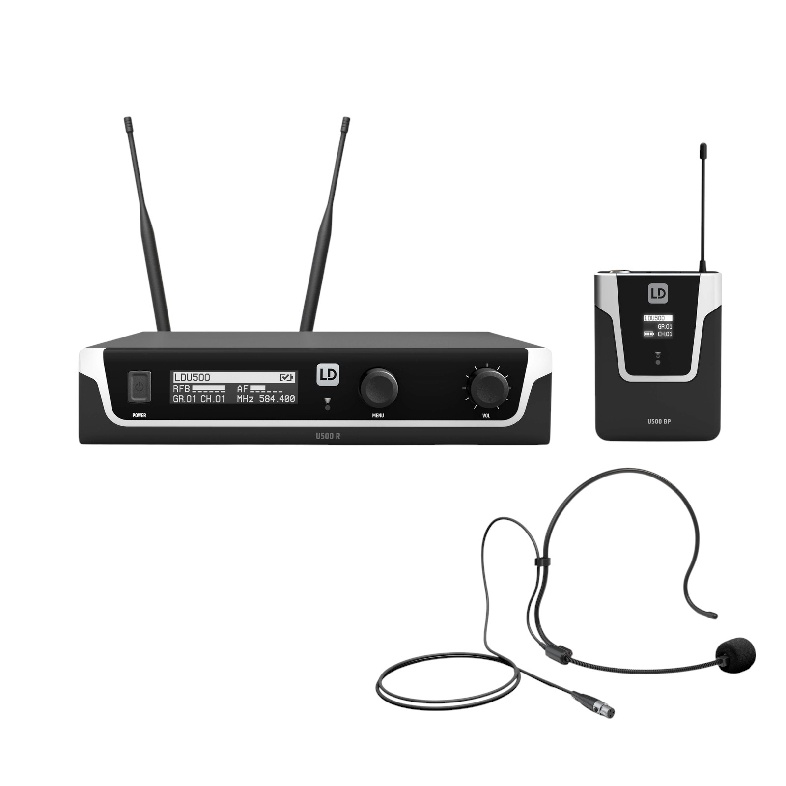LD Systems U505BPHB Funkmikrofon System mit Bodypack und Headset schwarz - 584 – 608 MHz (B-Ware)